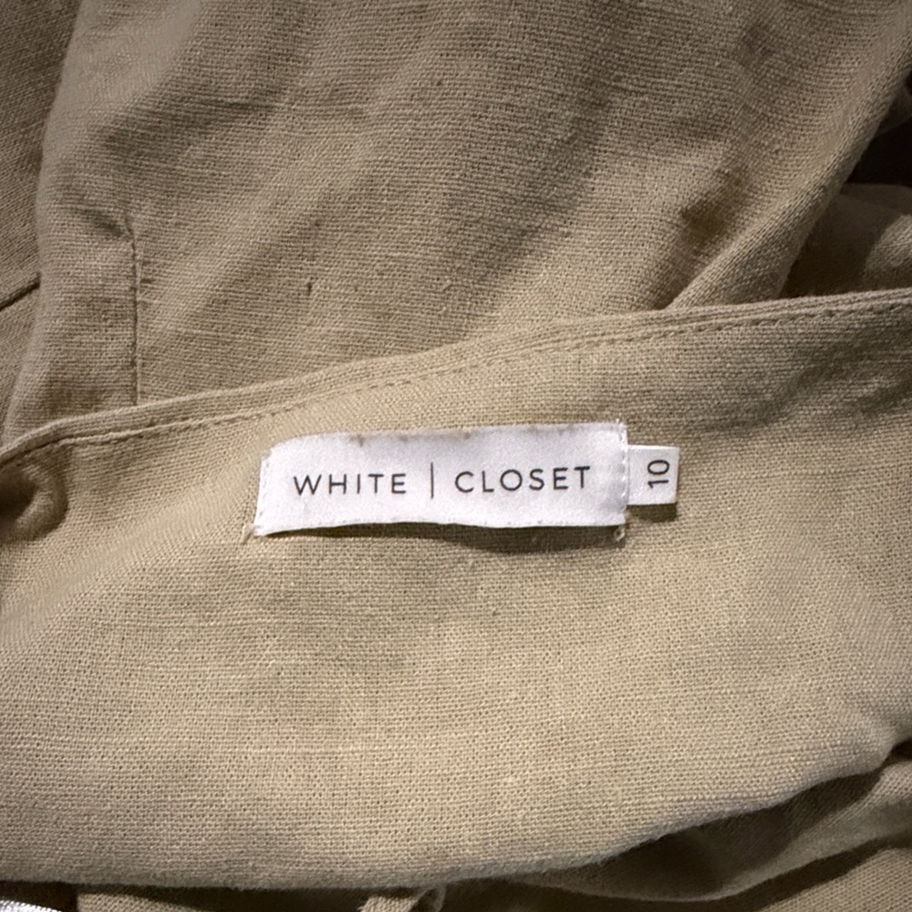 Linen Tan Spaghetti Strap Ruffle Dress - Picture 8 of 8